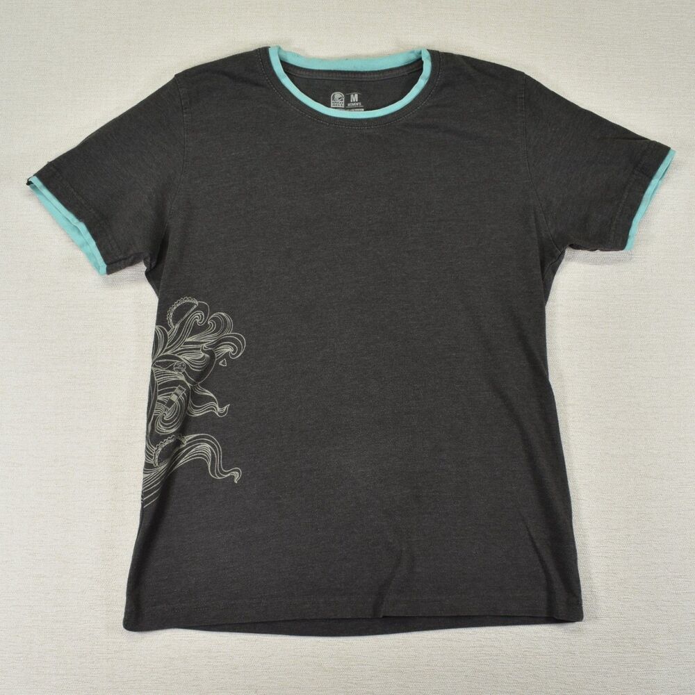 Taco Bell Mountain Dew Baja Blast T Shirt Womens Medium M Gray Teal Ringer Tee